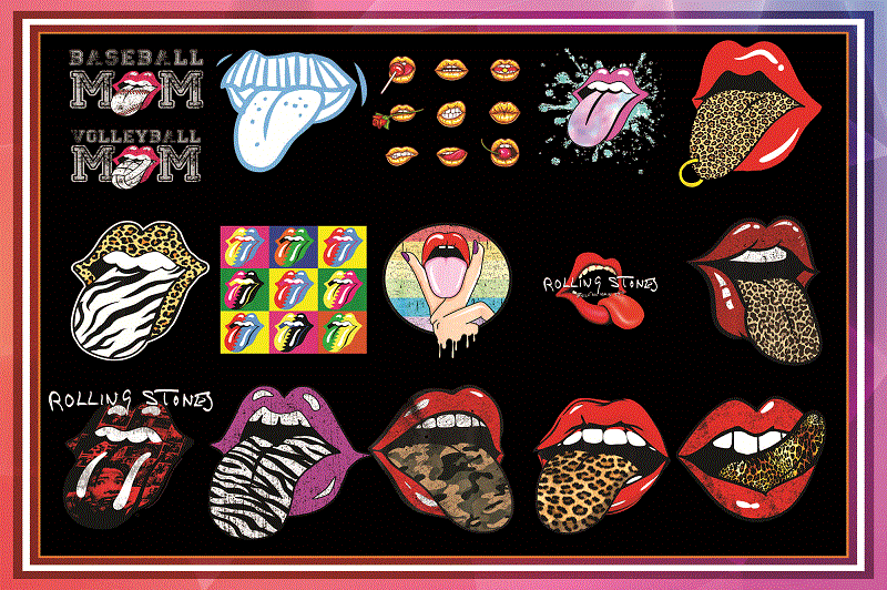 50 Tongue PNG Bundle, Leopard Tongue Sublimation, Leopard Tongue, Kiss Lips, Leopard Lips, Rolling Stones Lips with tongue Out Leopard Print 1014955631