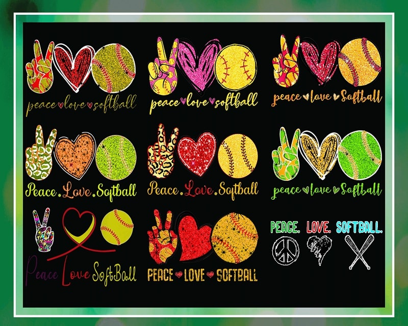 Bundle 30 Designs Peace Love Softball Png, Softball Sublimation, Softball png, Png Files For Sublimation, Designs Downloads 985061496