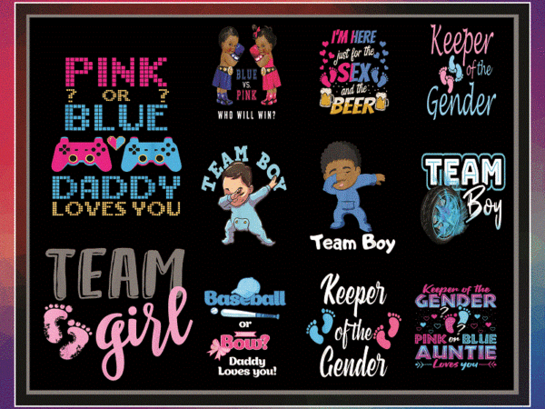 Bundle 40+ gender reveal png, baby boy girl, african american, baby t shirt, gender reveal twins, sublimation digital, instant download 992595658