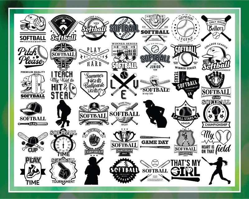 100 Designs Softball SVG Bundle, Softball svg, Softball svg design, Softbal svg vector, softball svg lover, Digital Download 1010203700