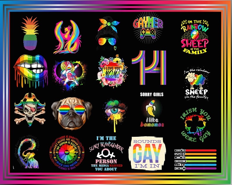 Combo 1000+ LGBT Pride Bundle, Gay Flag Png, LGBT Png, Rainbow Png, Be Proud Be Fabulous Png, Lgbt Awareness, Pride Parade, Digital Download CB1002265288