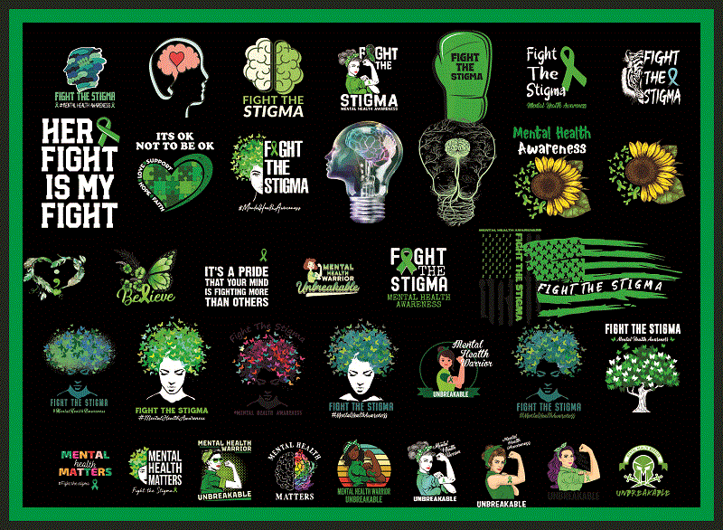 Combo 150 Fight The Stigma PNG, Mental Health PNG, Stop the Stigma PNg, Depression Awareness png, Semicolon png, Suicide Awareness 1017924287