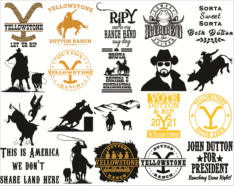 Bunde 75+ Yellowstone svg, Yellowstone SVG, PNG, DXF, Yellowstone svg cut fies, Yellowstone Cipart, MusicArtStore Digital Download 1019134239