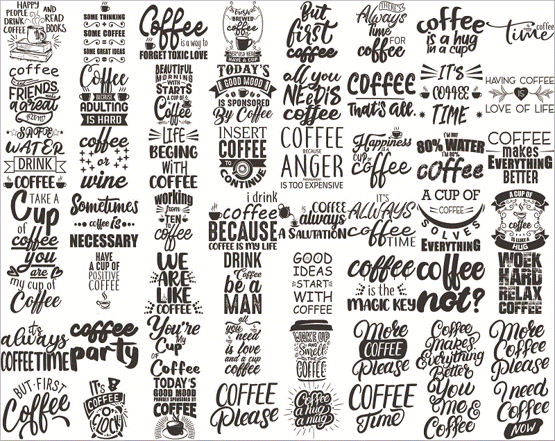 70+ Funny Coffee Quotes SVG Bundle, Coffee Lovers, Coffee Mug Quotes SVG, Silhouette Cricut Digital print, Cut File Cricut, Digital Download CB766035648