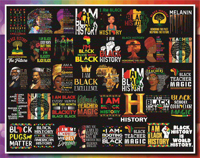 Combo 550+ PNG Bundle, Black History Month png, Black Pride png, African American png, Afro Women png, Sublimation Black History, Digital Download CB1007303136