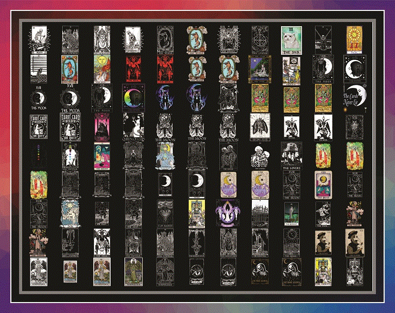 Combo 400 Tarot Cart PNG Bundle, Tarot Art Png For Cricut, Magical tarot cart, Files for Cricut, Tarot Vector, Digital Download CB1035911131