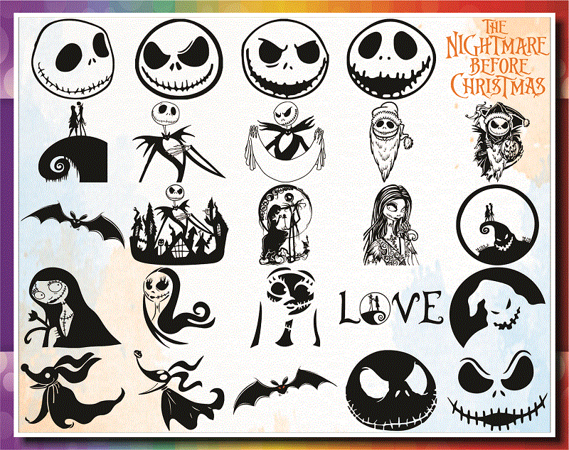 150 Nightmare Before Christmas svg Bundle, Halloween SVG, Jack Skellington SVG, Jack And Sally SVG, Nightmare Christmas svg, png, dxf, eps 870236055