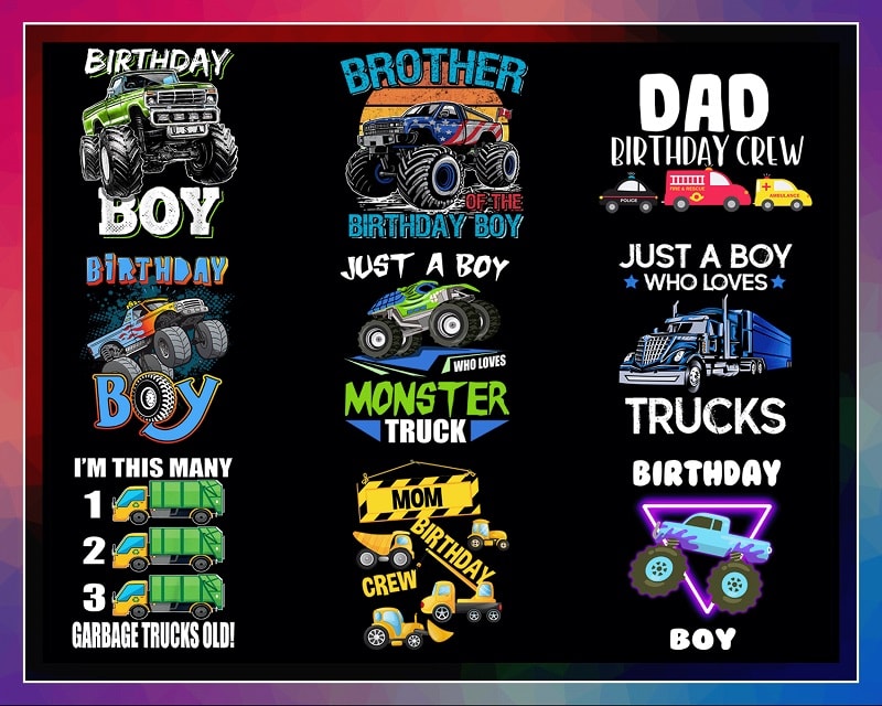 28 Designs Truck Birthday Boy Png, Monster Truck Birthday Boy Trucks ...