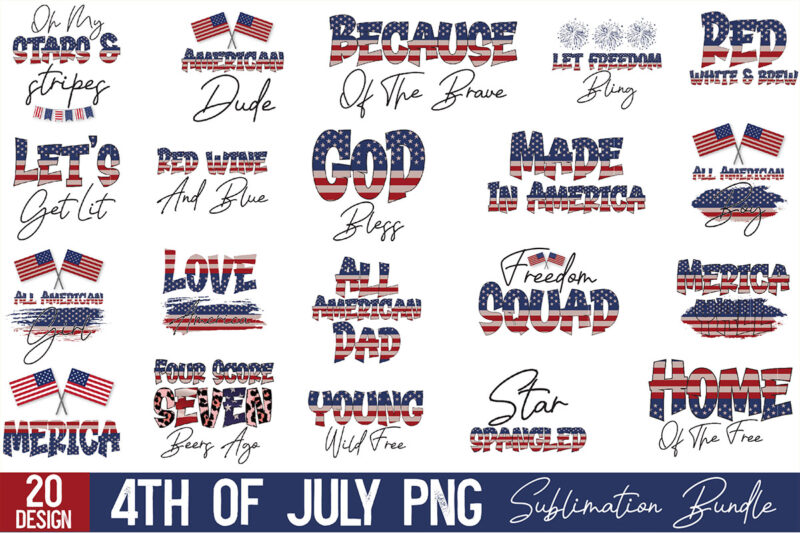 4th of July Png Sublimation Bundle