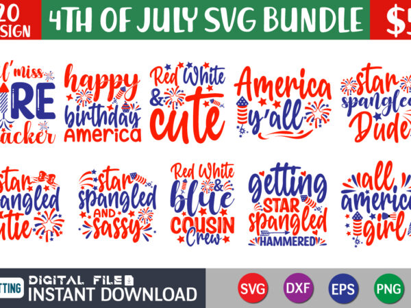 4th of july svg bundle, july 4th svg, fourth of july svg, america svg, usa flag svg, patriotic, independence day shirt, cut file cricut, 4th of july shirt print template