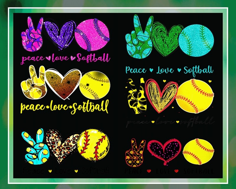 Peace Love Softball Png - Softball Sublimation Design - Digital Downlo –  Lottie Dotties LLC