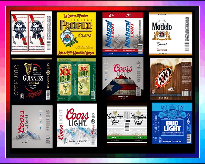 47 Beer Labels tumbler, Beer Bundle Tumbler, Beer Sublimation, Beer Design Tumbler, Beer Full Label Wrap Design, Light Beer Tumbler 992850394