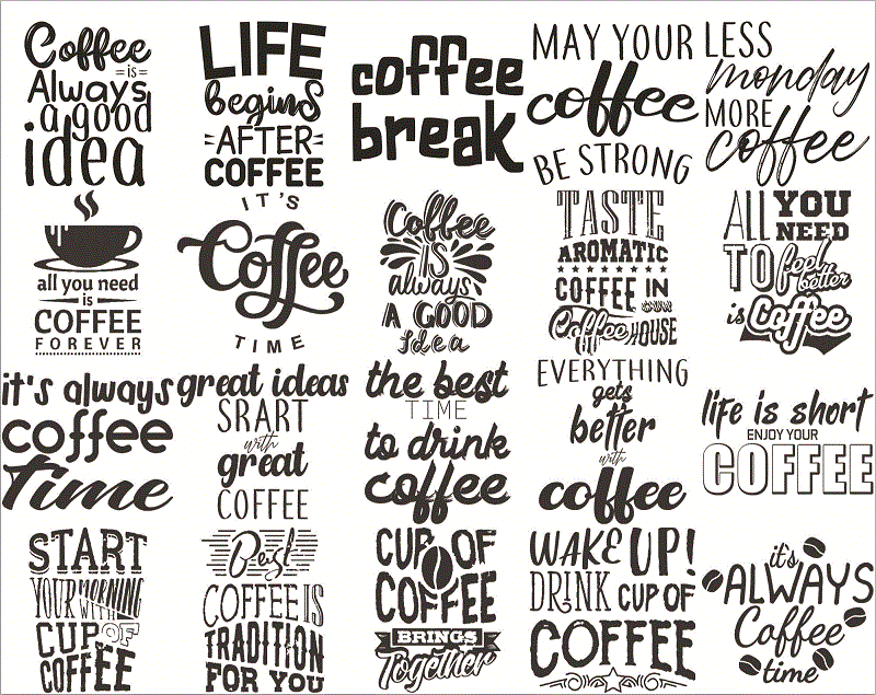 Coffee Lover SVG Bundle, Funny Coffee Quotes Svg, Caffeine Queen Svg, Coffee Obsessed Mug Design, Cut File for Cricut, Silhouette, PNG, DXF CB766035648
