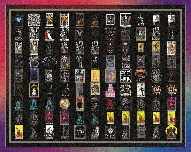 Combo 400 Tarot Cart PNG Bundle, Tarot Art Png For Cricut, Magical tarot cart, Files for Cricut, Tarot Vector, Digital Download CB1035911131