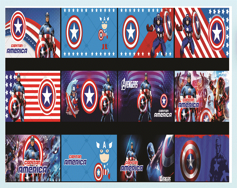 Combo 12 Captain America Diverse Designs Tumber, 20oz Skinny Straight,Template for Sublimation,Full Tumbler, PNG Digital Download 1014533239