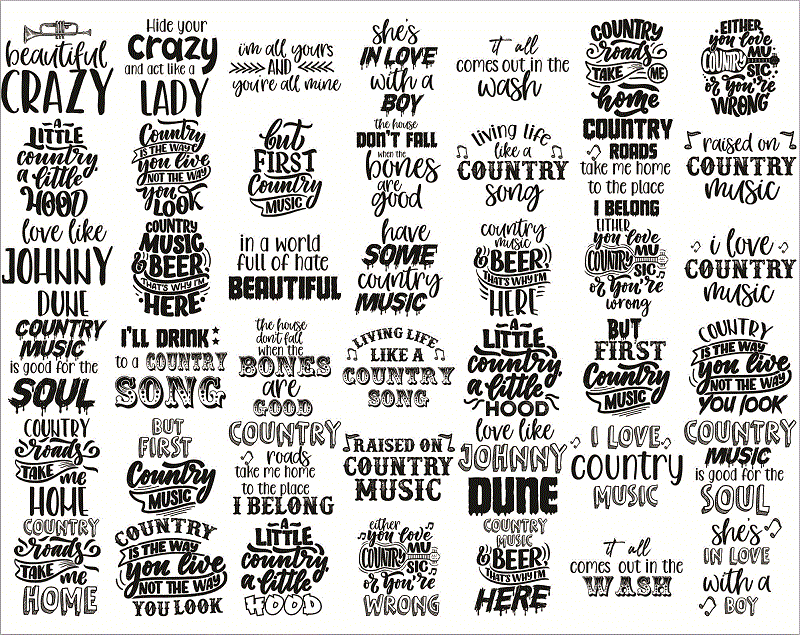 Bundle 100 Country Music SVG/PNG Files For Cricut, Country Music svg, Music svg Bundle, Music svg Shirt, Music Lovers svg, Instant Download 1015565186