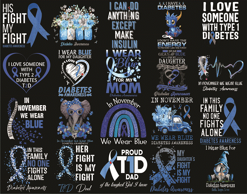 Bundle 72 Diabetes Awareness png, Peace Love Cure png, Faith Sunflower png, Blue Elephant Sunflower Ribbon, Instant Download 907891208