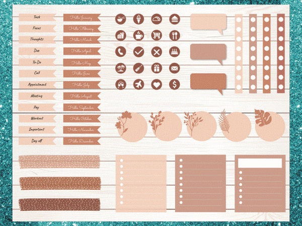New cute digital planner stickers : r/planners