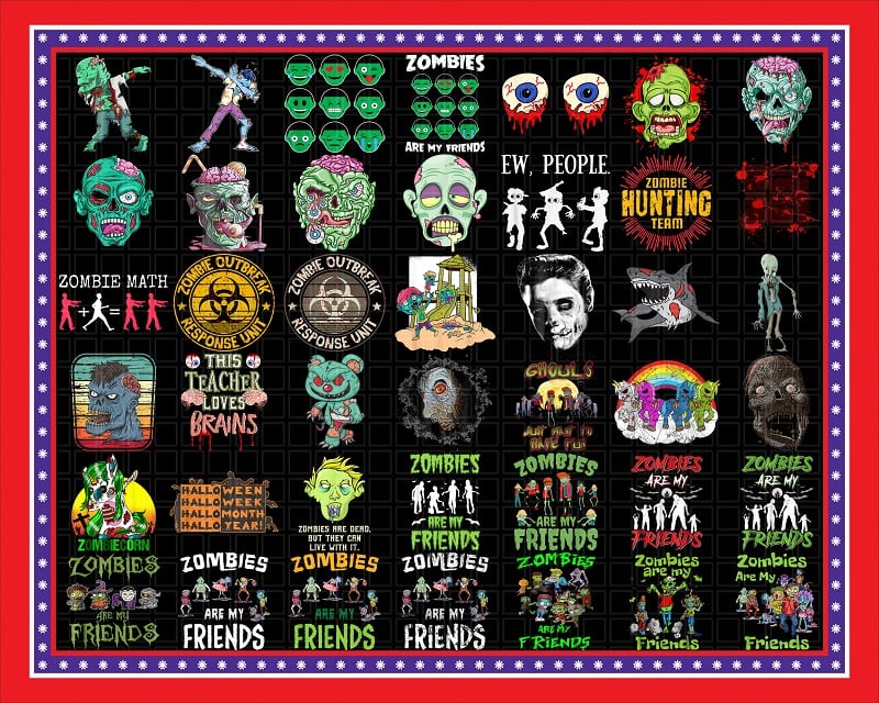 Combo 426 Zombie Halloween Png Designs, Zombie Halloween PNG Bundle, Zombie png, Halloween Quotes, Chilling With My Zombie, Horror Picture 1019379001