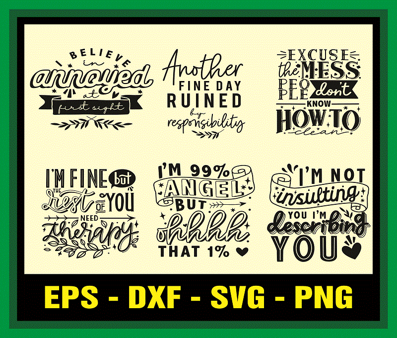 25 Designs Sarcastic Quote SVG Bundle, Funny Quote Clipart Printable, Cut File Bundle for Cricut, Cameo Silhouette, T-shirt & Mug Making SVG 969820326