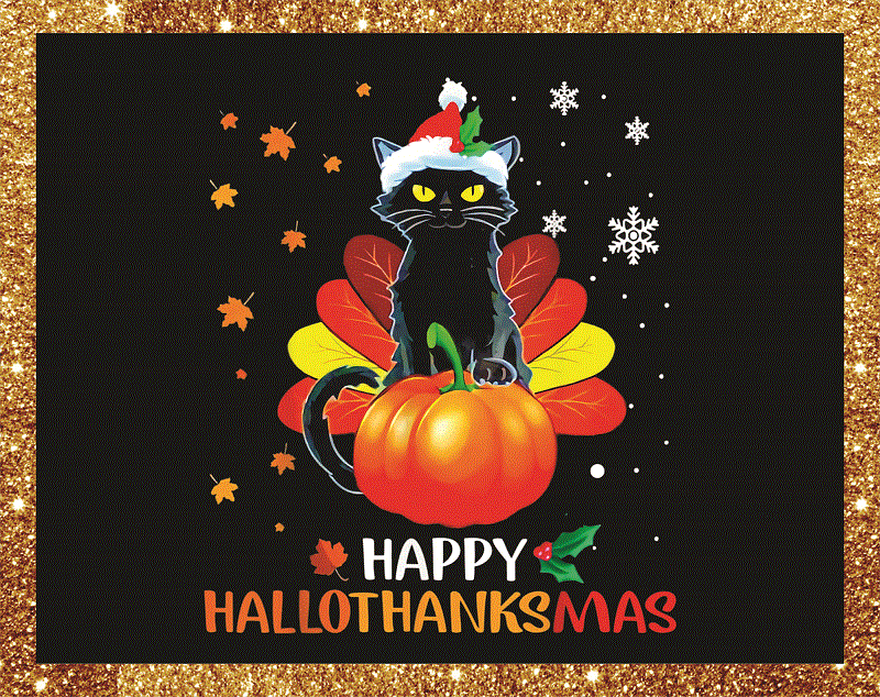 Bundles Happy Hallothanksmas Png, Happy Halloween, Thanksgiving Christmas PNG, One thankful PNG, Cat dog Halloween PNG, Digital Download 864618278