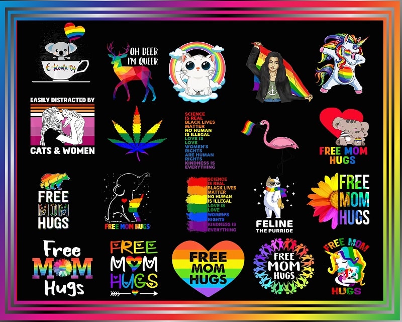 Combo 1000+ LGBT Pride Bundle, Gay Flag Png, LGBT Png, Rainbow Png, Be Proud Be Fabulous Png, Lgbt Awareness, Pride Parade, Digital Download CB1002265288