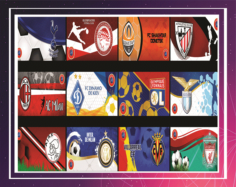 Combo 32 European Football Clubs Multiple Designs, 20oz Skinny Straight,Template for Sublimation,Full Tumbler, PNG Digital Download 1014533239