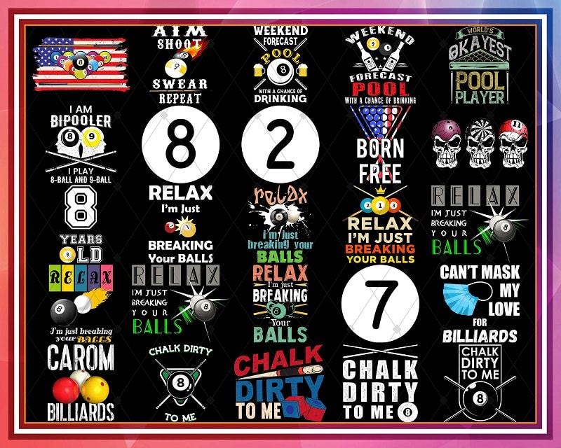 Bundle 400+ Billiards Png, Billiards Pool, Gift for Pool Player Man or ...