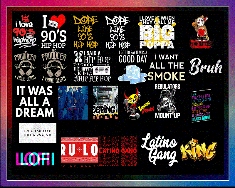 Bundle 200 Old School Hip Hop PNG, I Love Hiphop, Santa clause hiphop, 90’s hiphop, B-boy, hiphop class, elements of hiphop, Digital Download 1021946878