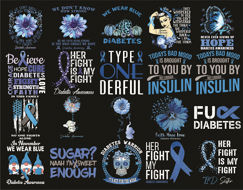 Bundle 72 Diabetes Awareness png, Peace Love Cure png, Faith Sunflower png, Blue Elephant Sunflower Ribbon, Instant Download 907891208