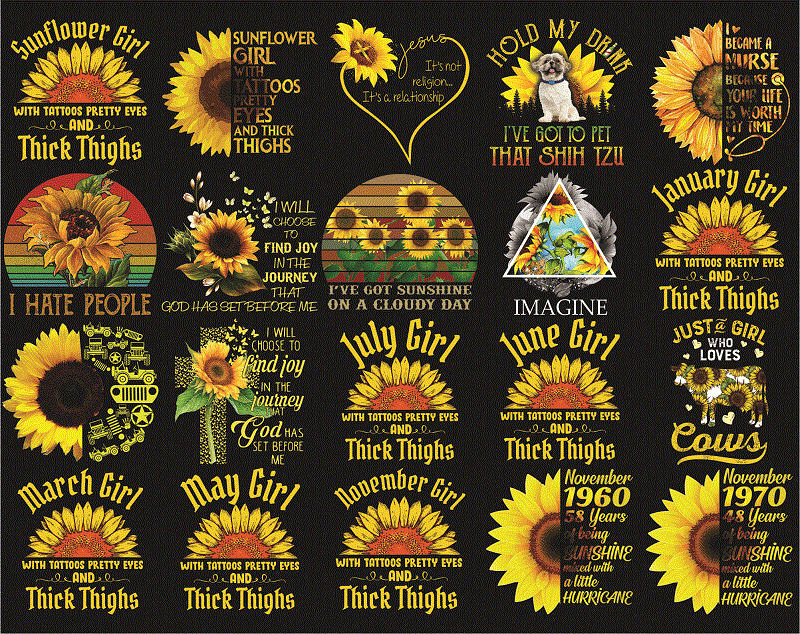 130+ Png Sunflower Bundle, Sunflower Design For Sublimation Print Png, Sunflower Images, Digital PNG, Commercial Use, Instant Download 1000395506