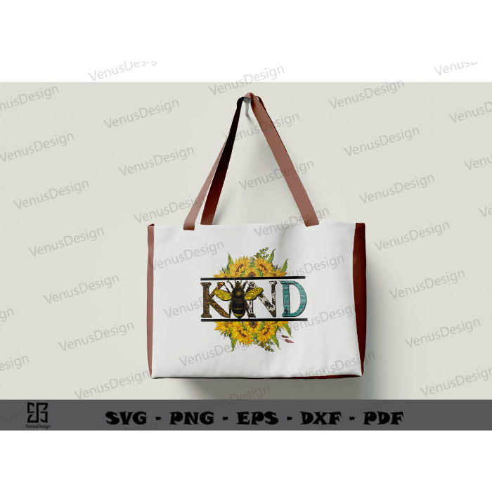 Bee Kind Sunflower Quotes Sublimation PNG, Cute Bee Art Cameo Htv Prints, Gift For Bee Lover Sublimation Design