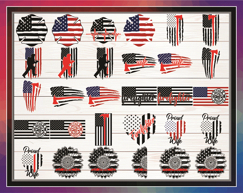 Combo 250 Firefighter Thin Red Line SVG Bundle, Distressed Flag, Wife, Mom, Maltese Cross, Daddy, Back the Red, Firefighter Heart, digital files CB867276318