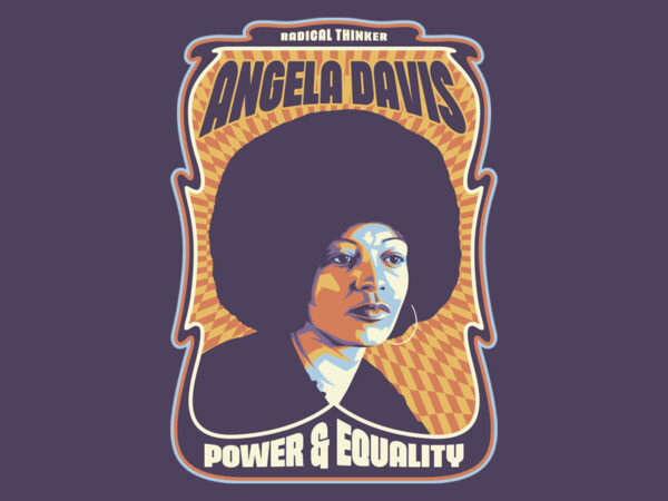 Angela davis t shirt vector