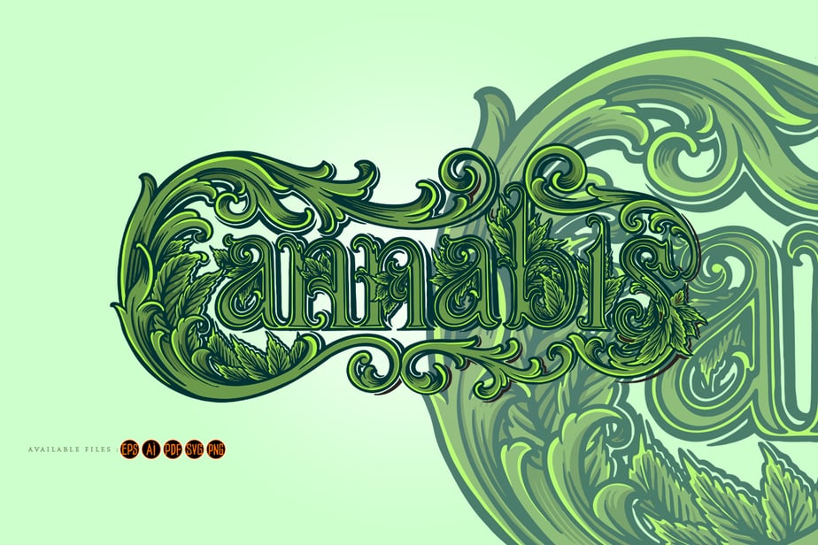 Classic luxury cannabis word lettering - Buy t-shirt designs