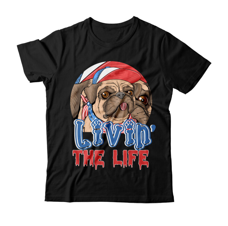 USA Dog Vector T-shirt design ,Livin’ The Life Dog Vector Tshirt Design, Dog Tshirt Design, USA Bulldog Tshirt Design, Dog SVG Bundle, Dog Tshirt Design,USA Pub Dog tshirt Design