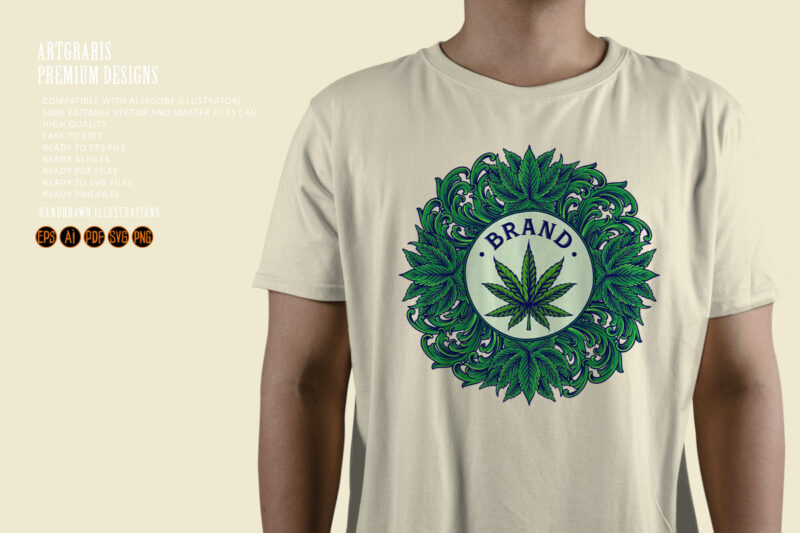 Classic luxury cannabis floral badge