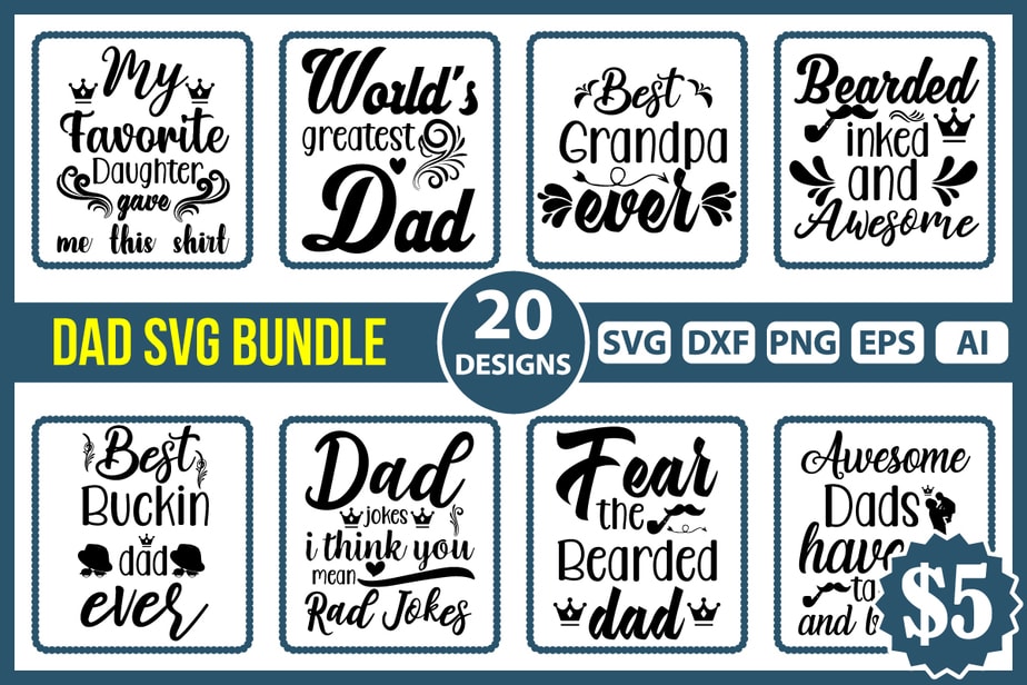 Father's Day SVG Bundle, Dad T Shirt Bundles, Father's Day Quotes Svg ...