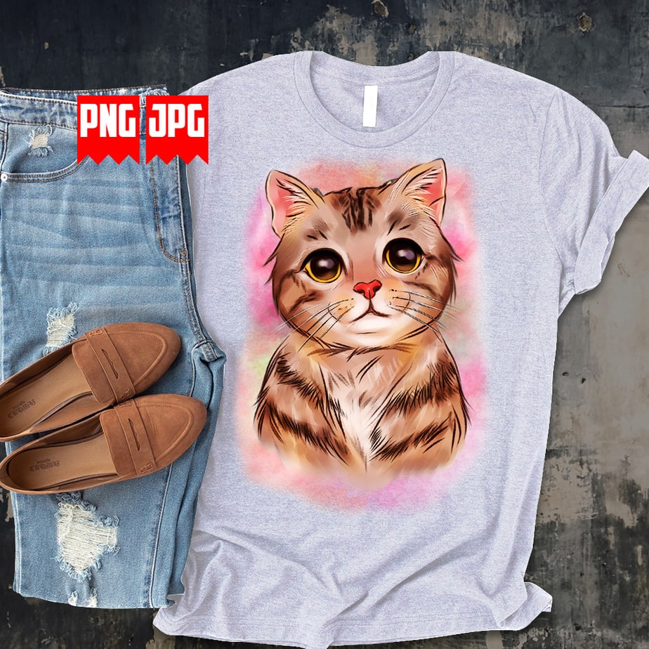 Cats Watercolor Sublimation, T-Shirt Design