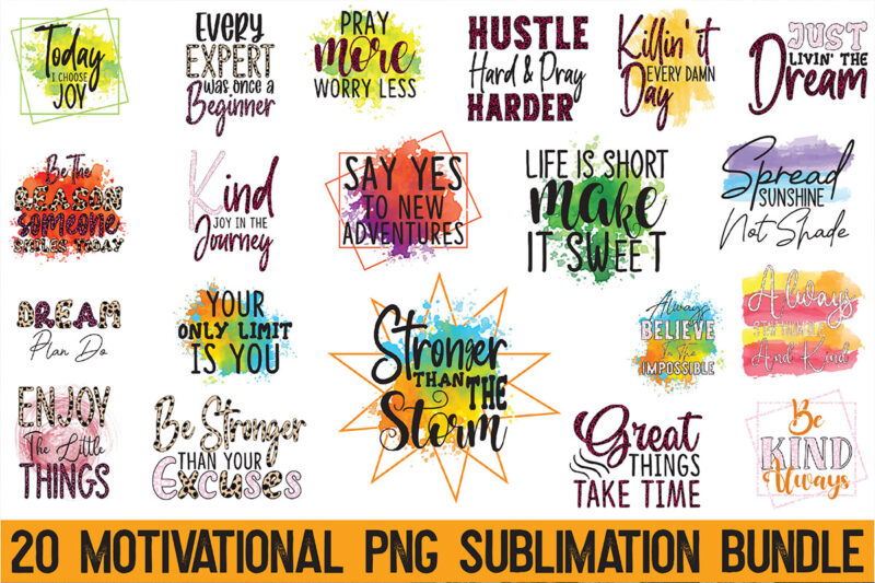 Motivational PNG Sublimation Bundle