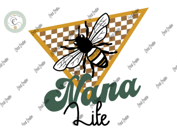 Black mom , black nana life vintage diy crafts, vintage bee svg files for cricut, bee plaid triangle silhouette files, trending cameo htv prints t shirt template