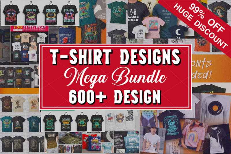 T-shirt Designs Mega Bundle - Buy t-shirt designs