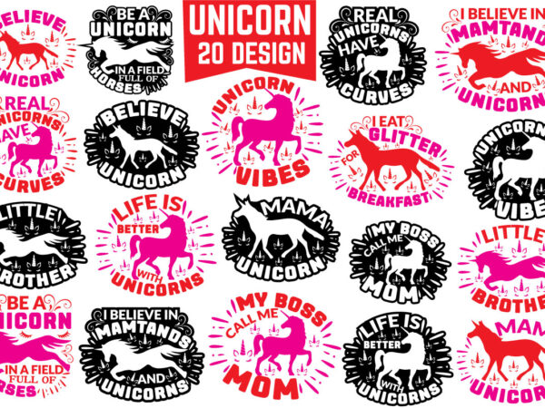 Unicorn svg bundle t shirt vector graphic