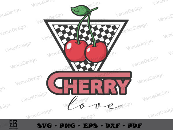 Cherry love chess board svg file for cricut, trending tee design