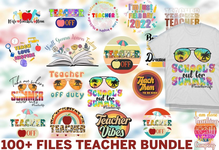 School Teacher Bundle SVG PNG, Teachers Day Tee Graphic Design - Buy t ...