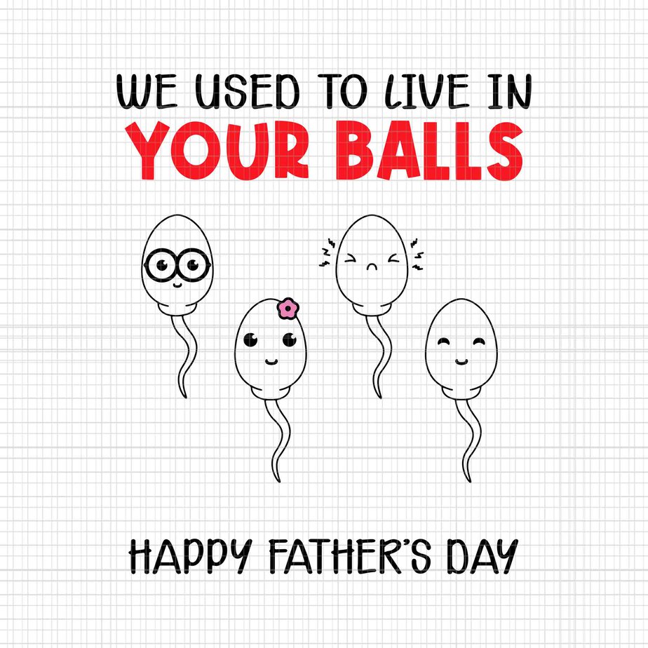 Funny Fathers Day Svg We Used To Live In Your Balls Svg Happy Fathers Day Svg Father Svg 