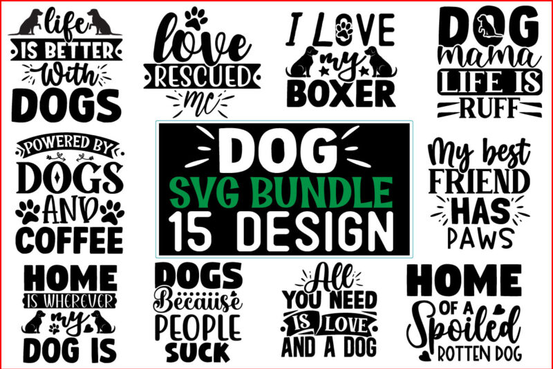 Dog SVG T shirt Design Bundle