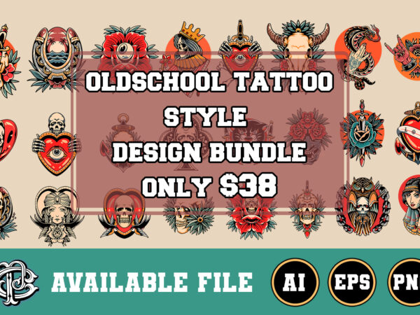 Oldschool tattoo style design bundle 40 designs only $38