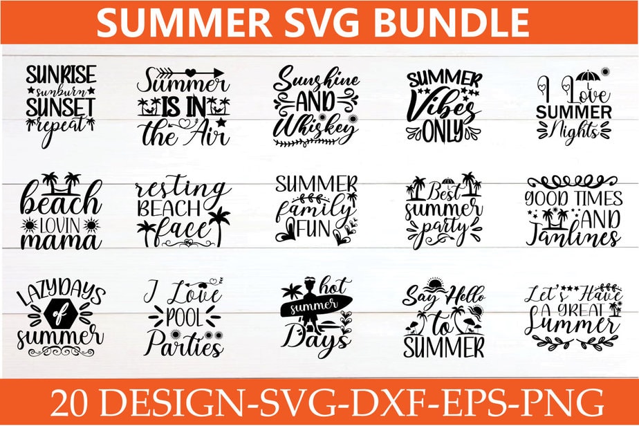 Summer Svg T-shirt Design Bundle - Buy T-shirt Designs