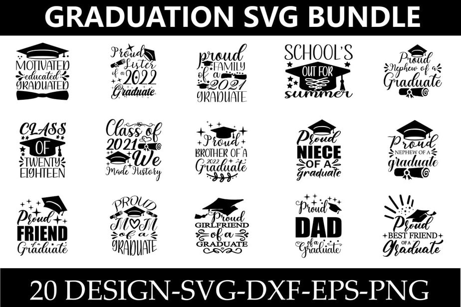 Graduation SVG T-Shirt Design Bundle Cut files - Buy t-shirt designs